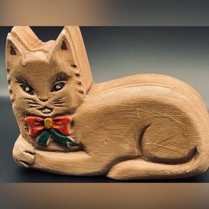 Vintage Cat Trinket Box | Hand-Painted Box | Made in Philippines